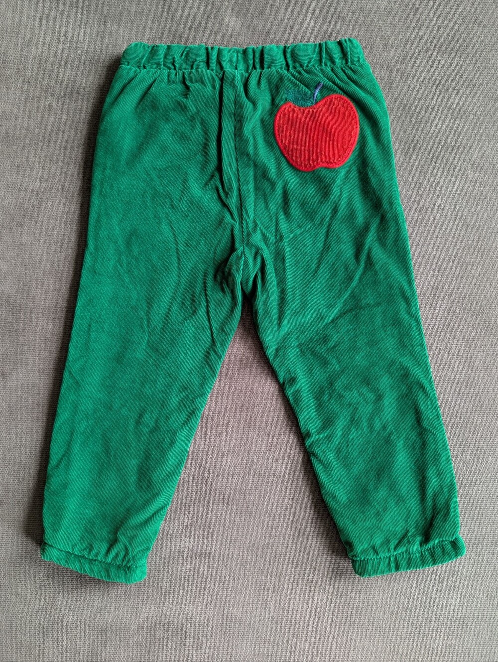 Baby Boden Green Corduroy Pants with Apple Embroidery | 12-18 Months